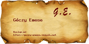 Géczy Emese névjegykártya